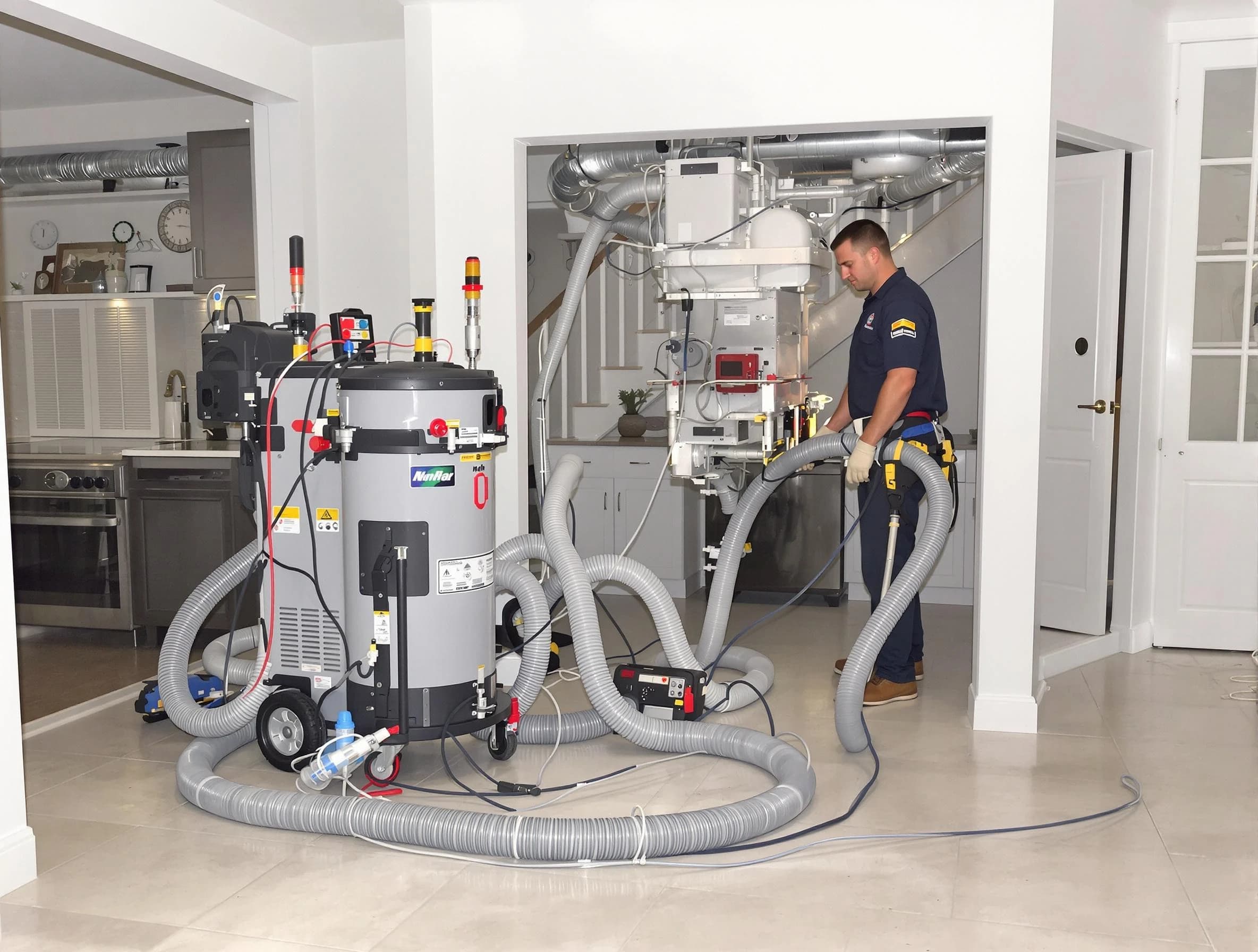 La Cienega Air Duct Cleaning technician operating negative pressure cleaning equipment for thorough duct maintenance in La Cienega