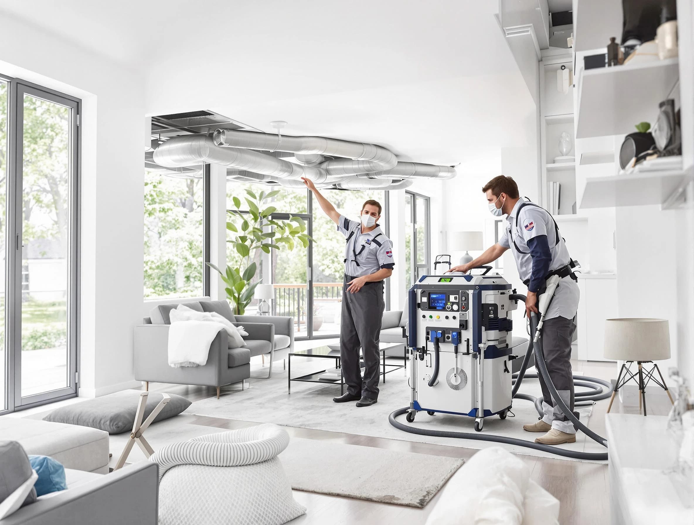 La Cienega Air Duct Cleaning professional conducting pure air duct cleaning with state-of-the-art equipment in La Cienega